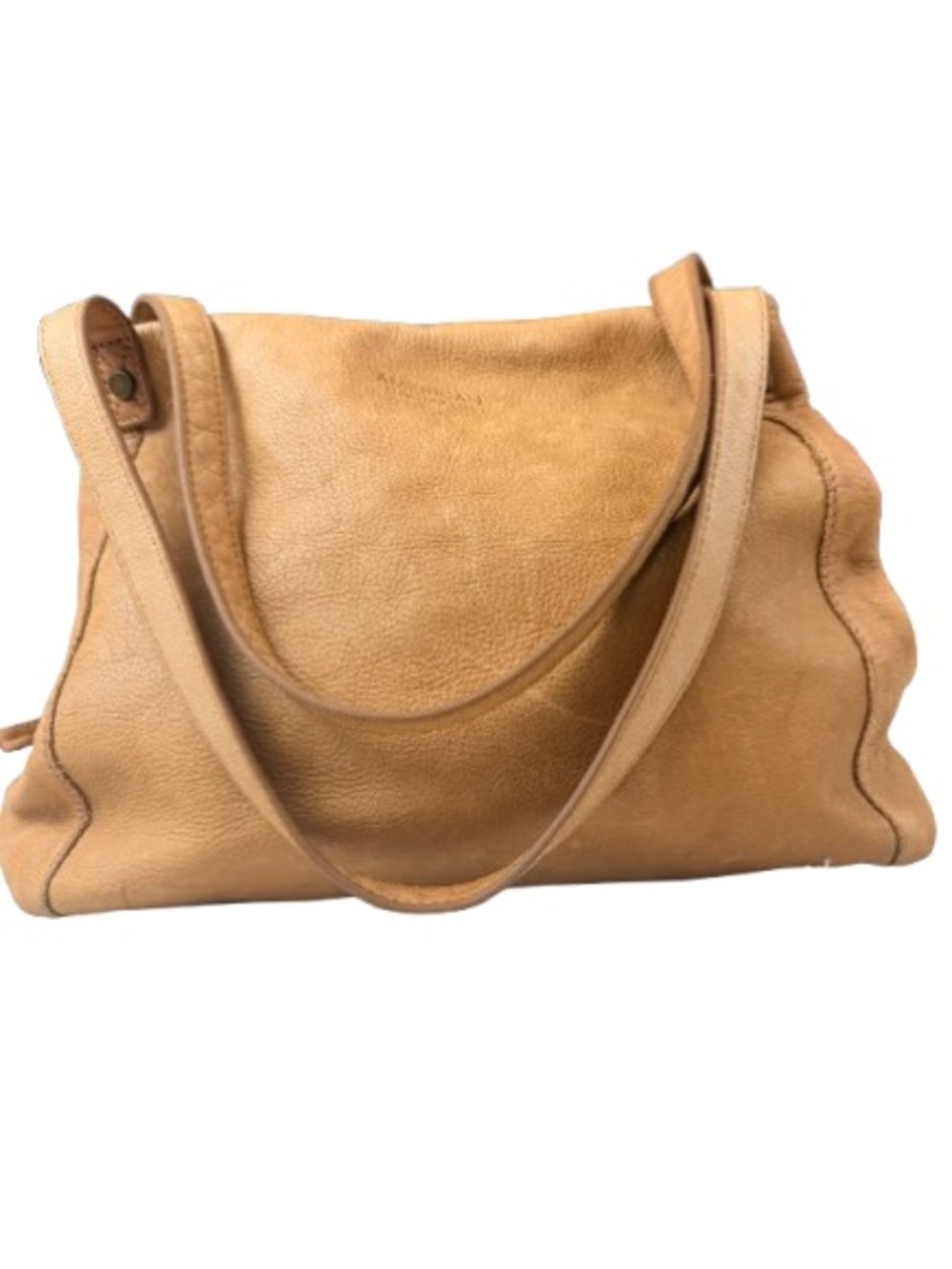 American Leather Co Liberty Tote Tan Genuine Leather Shoulder Hobo Bag Boho - Picture 3 of 16